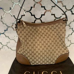 Authentic Gucci canvas hobo bag
